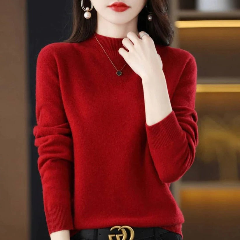 Women's Cashmere Knit Pullover Sweater for Cold Weather