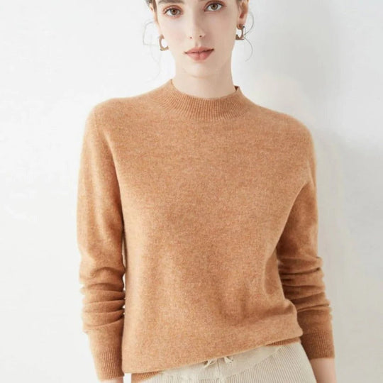 Women's Cashmere Knit Pullover Sweater for Cold Weather