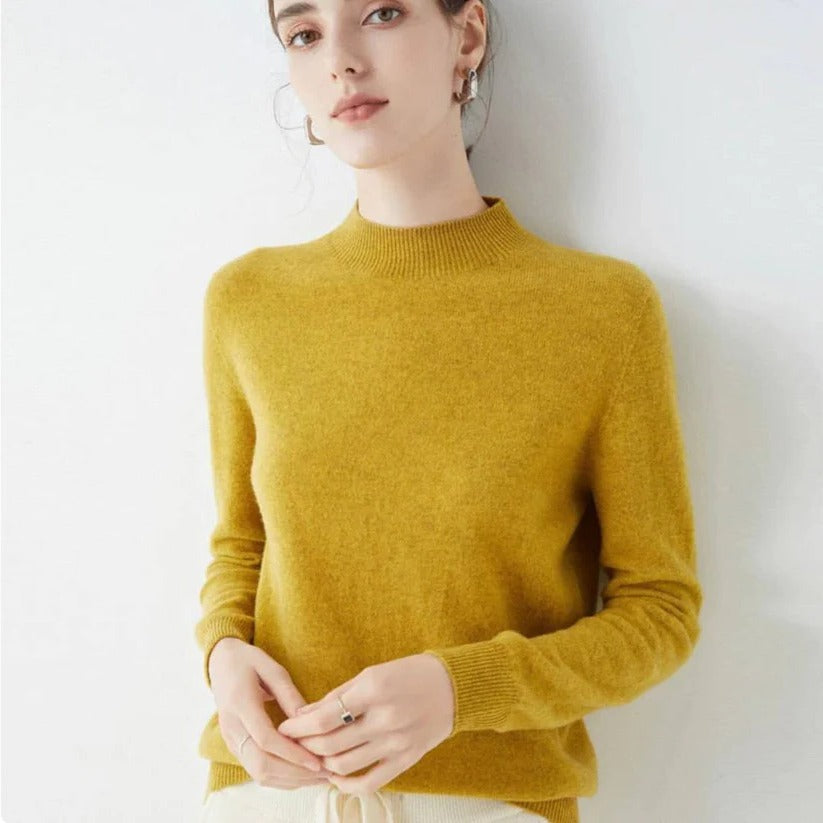 Women's Cashmere Knit Pullover Sweater for Cold Weather