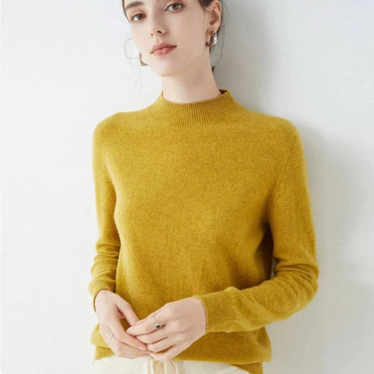 Women's Cashmere Knit Pullover Sweater for Cold Weather