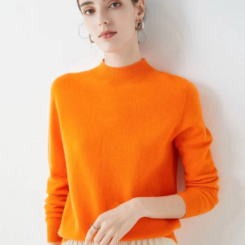 Women's Cashmere Knit Pullover Sweater for Cold Weather