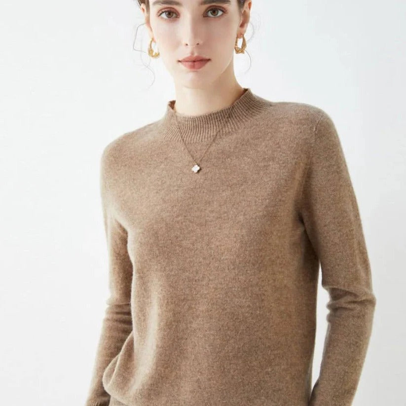 Women's Cashmere Knit Pullover Sweater for Cold Weather