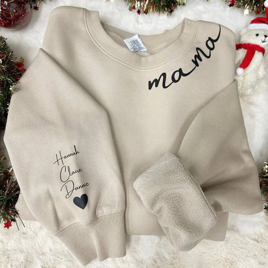 Personalised Pullover Hoodie with Custom Name on Sleeve