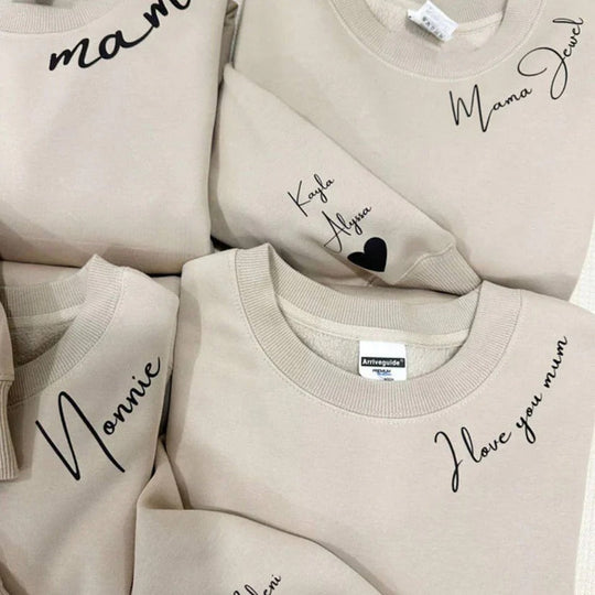 Personalised Pullover Hoodie with Custom Name on Sleeve