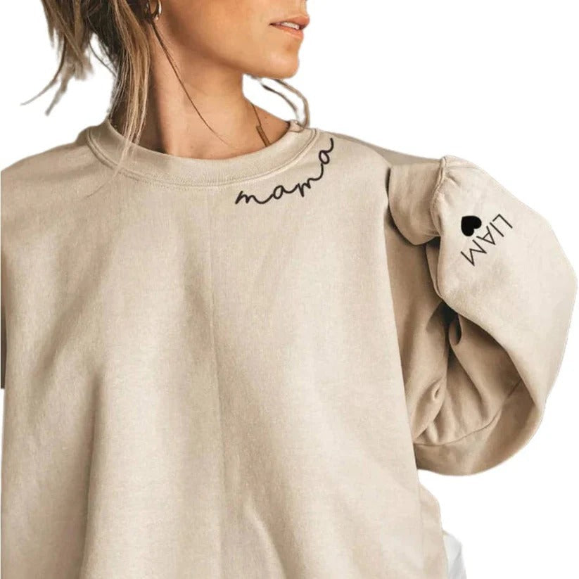 Personalised Pullover Hoodie with Custom Name on Sleeve