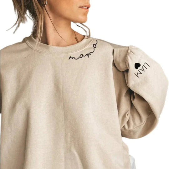 Personalised Pullover Hoodie with Custom Name on Sleeve