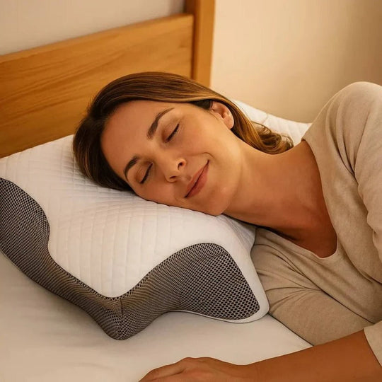Ergonomic Memory Foam Neck Support Pillow with Orthopedic Design for Restful Sleep