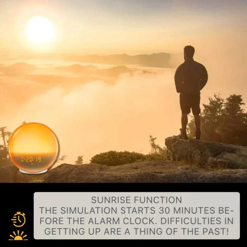 Sunrise and Sunset Simulation Alarm Clock with Bluetooth, FM Radio and App Control