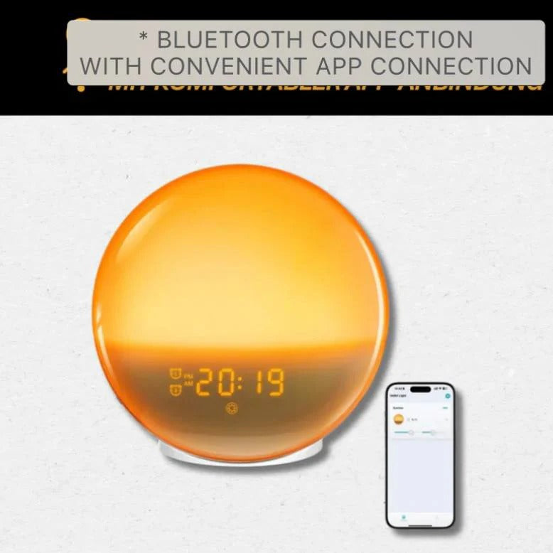 Sunrise and Sunset Simulation Alarm Clock with Bluetooth, FM Radio and App Control
