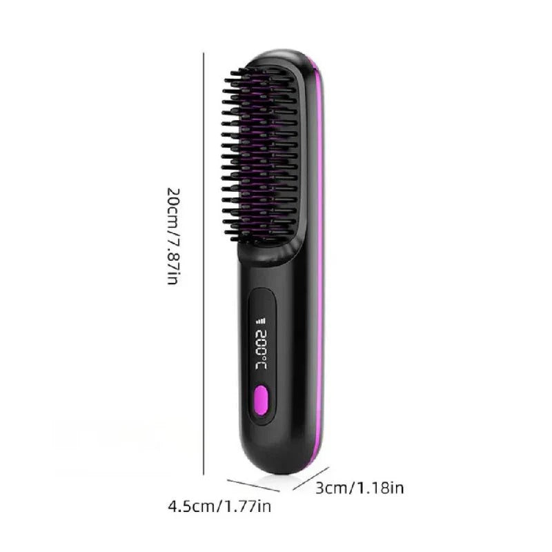 Ceramic Electric Hair Straightening Brush with Anti-Frizz Technology for Fast Gentle Styling
