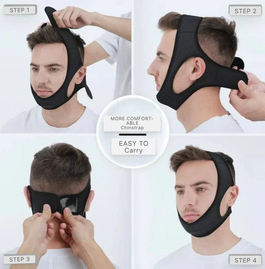 Anti-Snoring Chin Strap with Adjustable Fit for Quiet and Restful Sleep