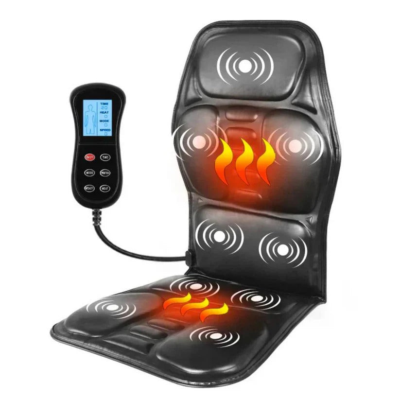 Vibrating Massage Seat Cushion with Heat and Remote Control for Back, Neck and Hip Relief