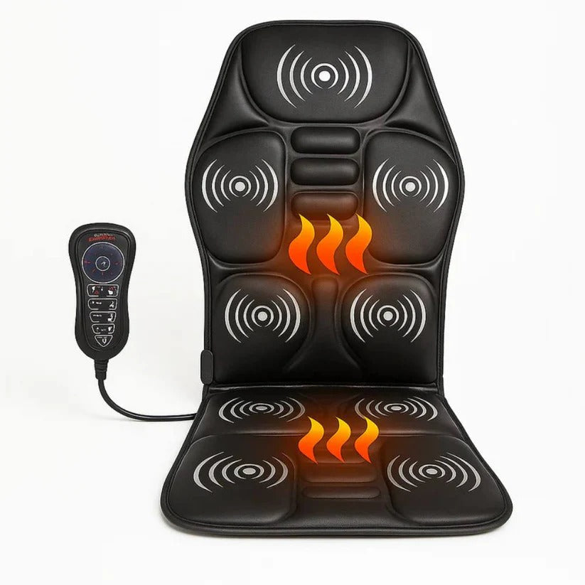 Vibrating Massage Seat Cushion with Heat and Remote Control for Back, Neck and Hip Relief