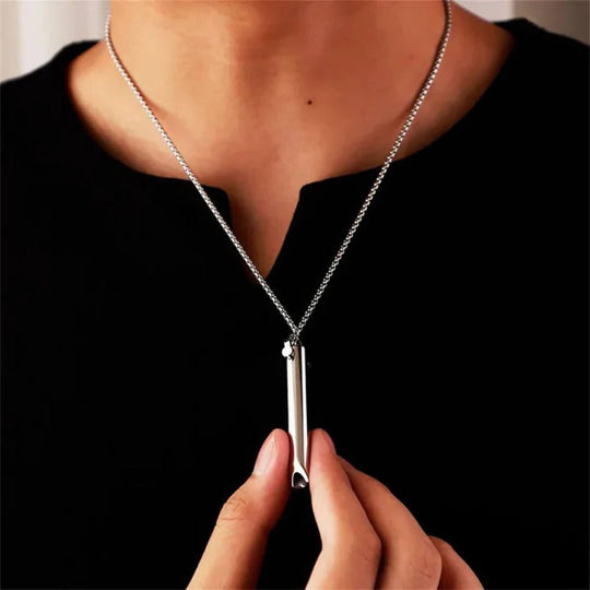 Portable Metal Breathing Trainer Pendant for Guided Breathing