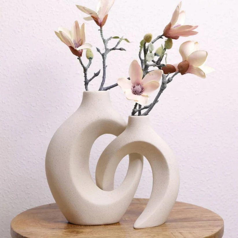 Woven Ceramic Vase for Fresh and Dried Floral Arrangements