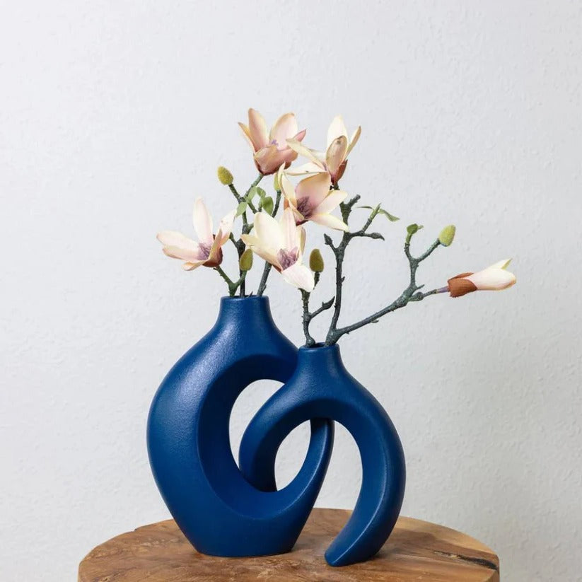Woven Ceramic Vase for Fresh and Dried Floral Arrangements