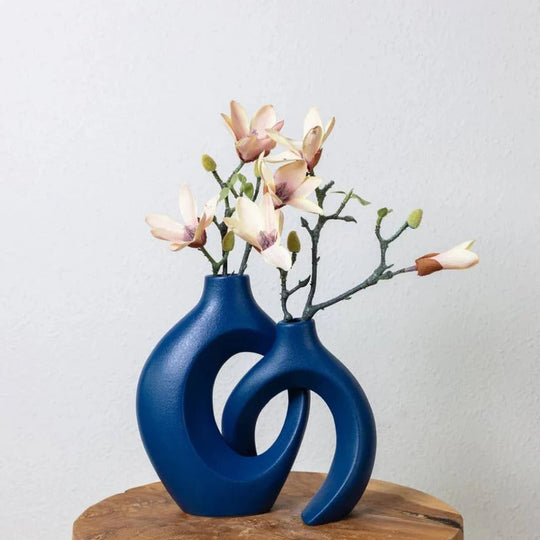 Woven Ceramic Vase for Fresh and Dried Floral Arrangements