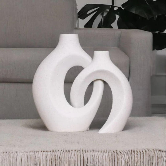 Woven Ceramic Vase for Fresh and Dried Floral Arrangements