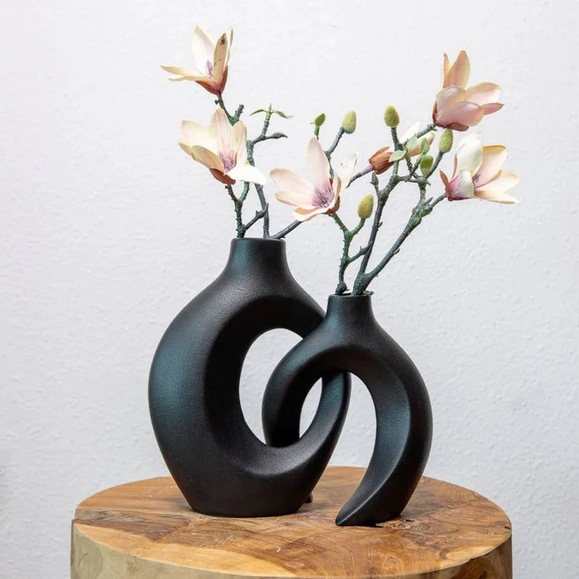 Woven Ceramic Vase for Fresh and Dried Floral Arrangements
