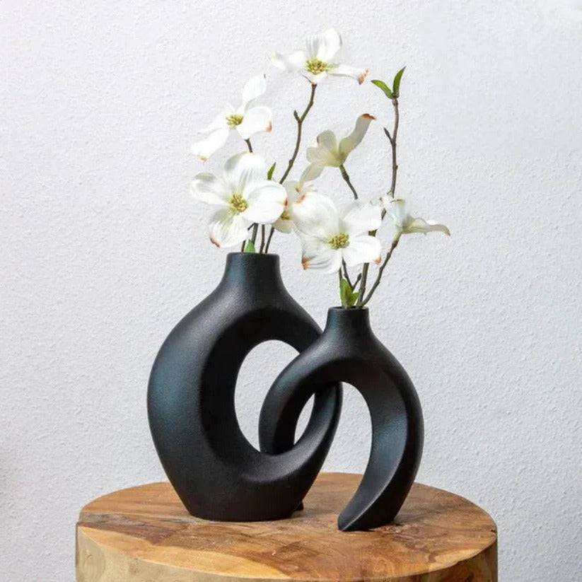 Woven Ceramic Vase for Fresh and Dried Floral Arrangements