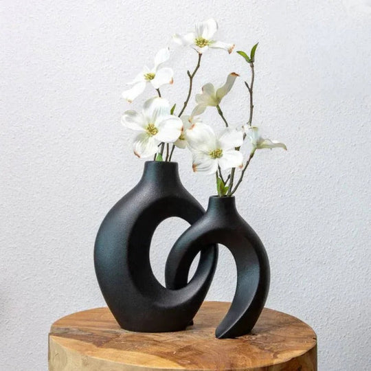 Woven Ceramic Vase for Fresh and Dried Floral Arrangements
