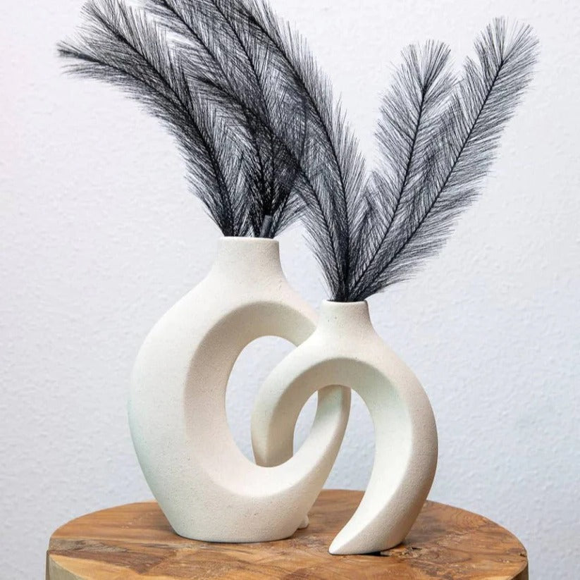 Woven Ceramic Vase for Fresh and Dried Floral Arrangements