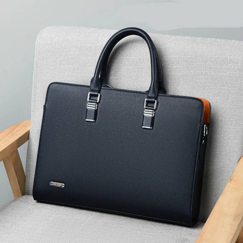 Leather Laptop Shoulder Bag for Men, Fits 14 to 15 Inch Laptops