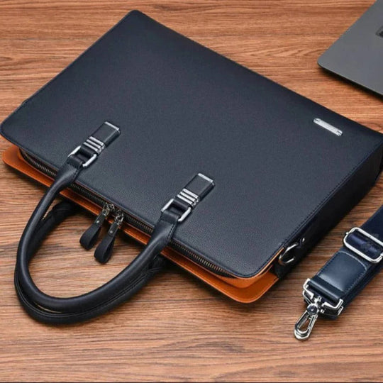 Leather Laptop Shoulder Bag for Men, Fits 14 to 15 Inch Laptops