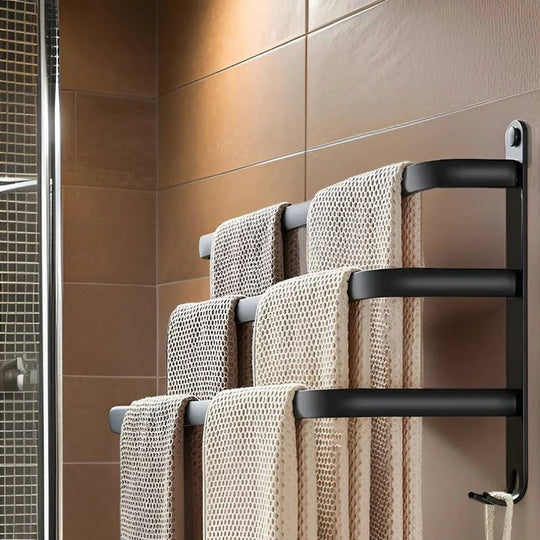 Layered Aluminium Wall Mounted Towel Rack for Bathroom Storage