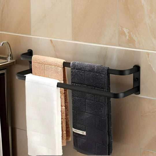 Layered Aluminium Wall Mounted Towel Rack for Bathroom Storage