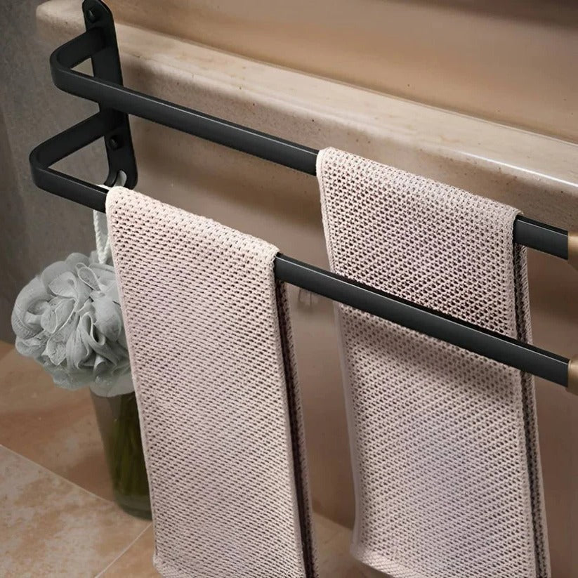 Layered Aluminium Wall Mounted Towel Rack for Bathroom Storage