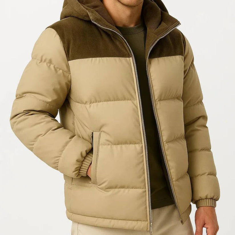 Men's Hooded Lightweight Puffer Jacket for Cold Weather