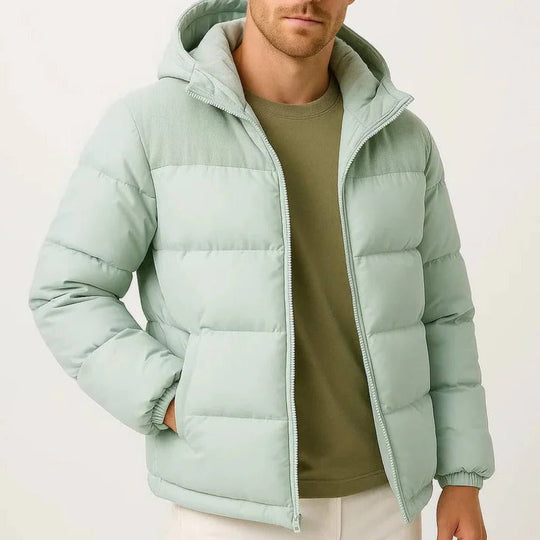 Men's Hooded Lightweight Puffer Jacket for Cold Weather