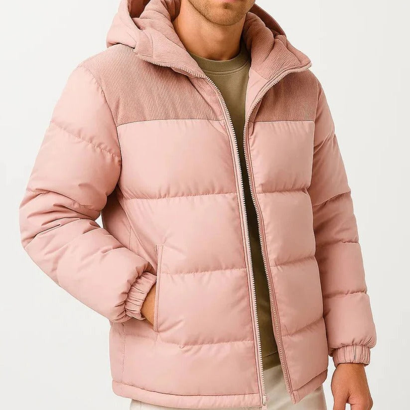 Men's Hooded Lightweight Puffer Jacket for Cold Weather