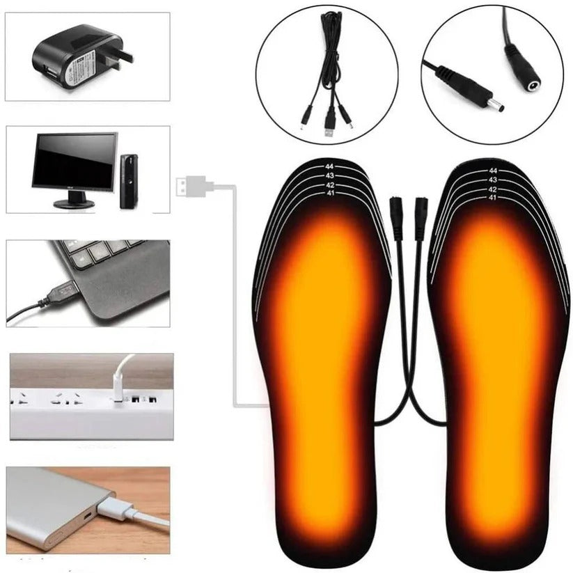 USB Rechargeable Heated Insoles for Warm Foot Comfort in Cold Weather