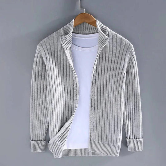 Men's Zip-Up Knitted Cardigan Sweater