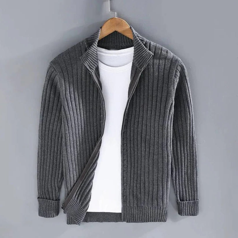Men's Zip-Up Knitted Cardigan Sweater