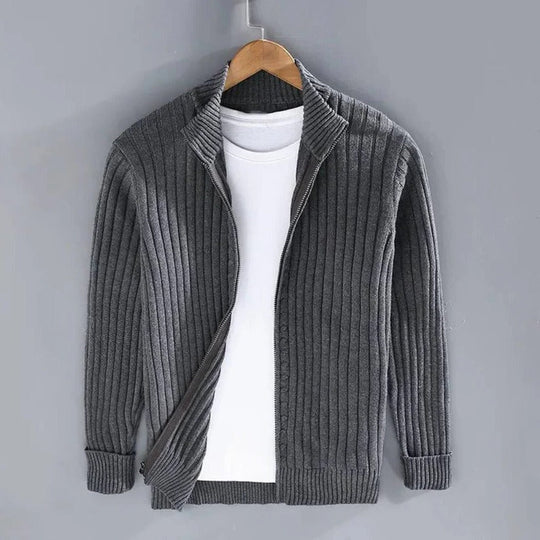 Men's Zip-Up Knitted Cardigan Sweater