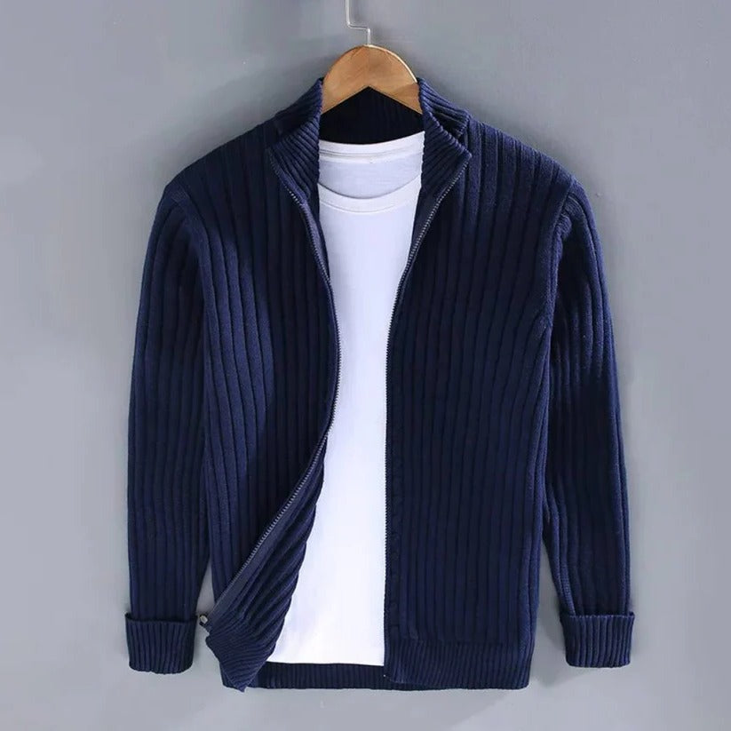 Men's Zip-Up Knitted Cardigan Sweater