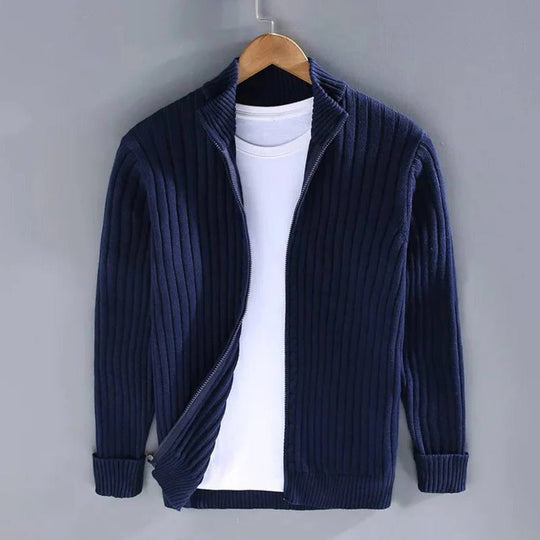 Men's Zip-Up Knitted Cardigan Sweater