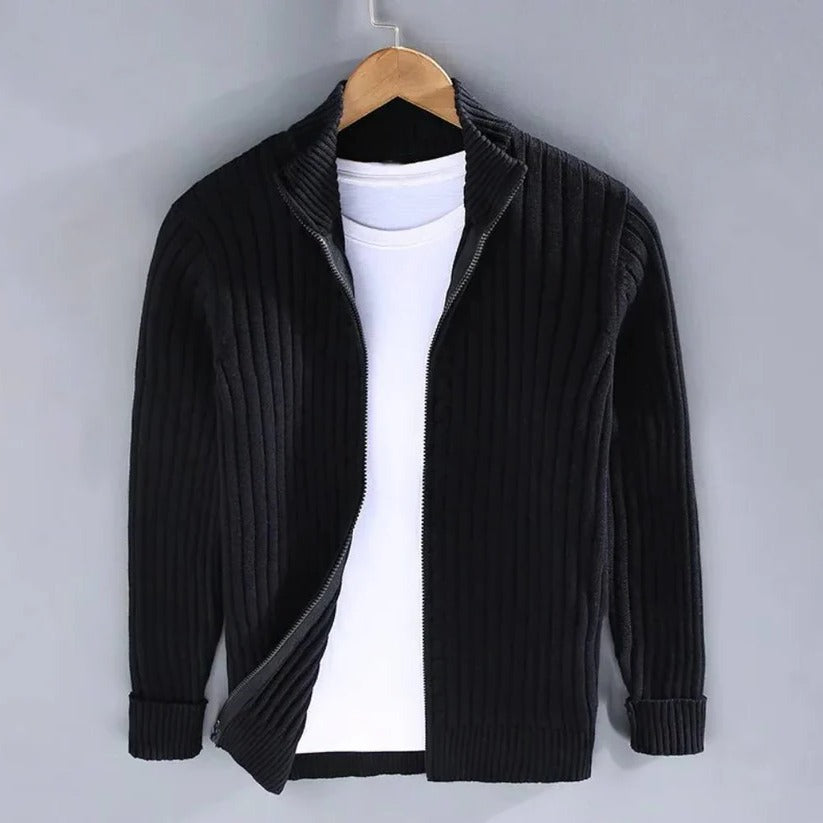 Men's Zip-Up Knitted Cardigan Sweater