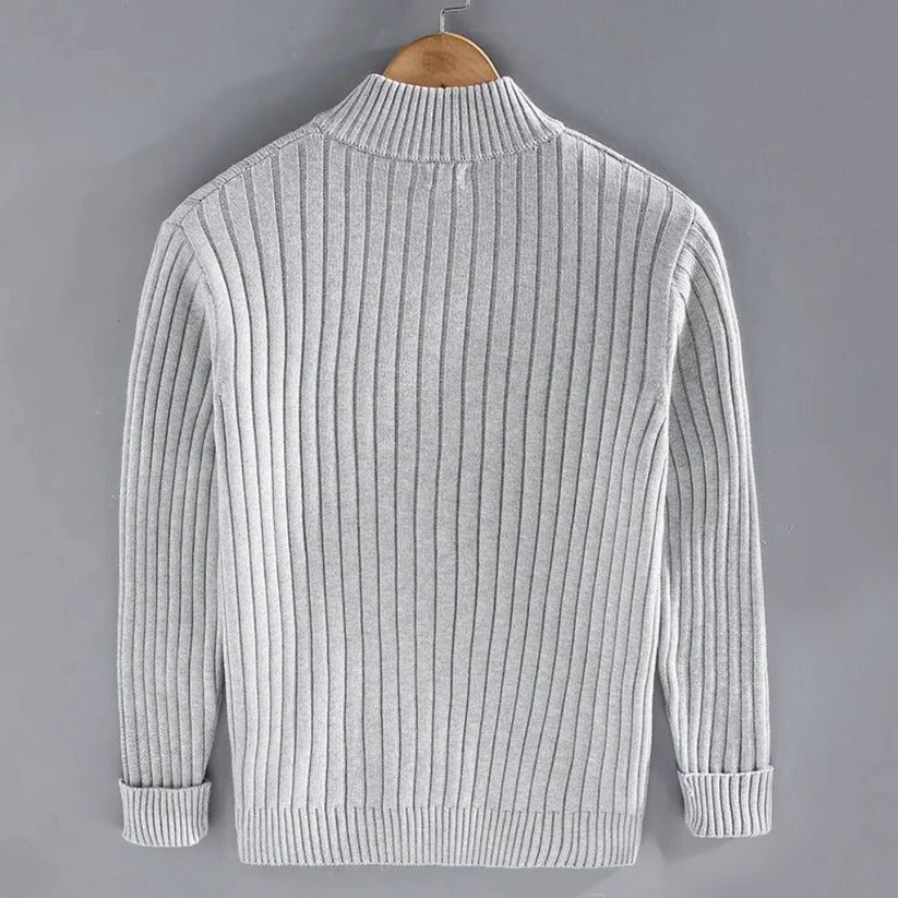 Men's Zip-Up Knitted Cardigan Sweater