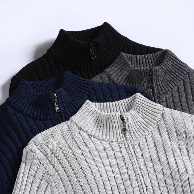 Men's Zip-Up Knitted Cardigan Sweater