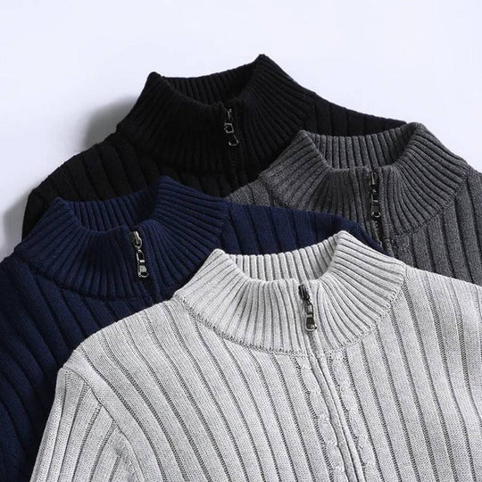 Men's Zip-Up Knitted Cardigan Sweater
