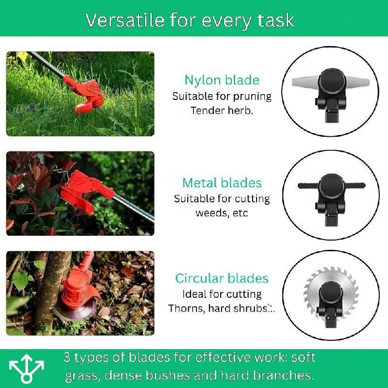 850W Cordless Electric Brush Cutter with 21V Battery for Grass and Branch Clearing