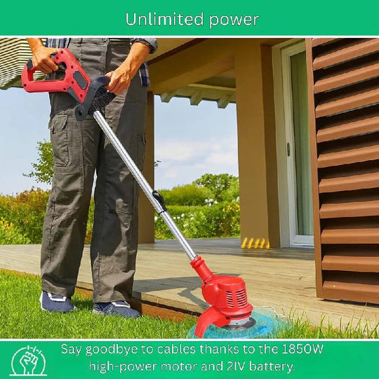 850W Cordless Electric Brush Cutter with 21V Battery for Grass and Branch Clearing