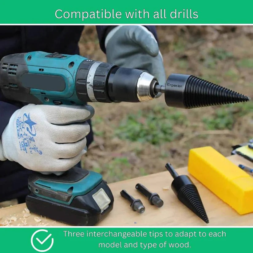 Titanium Cone Wood Splitting Drill Bit for Electric and Cordless Drills