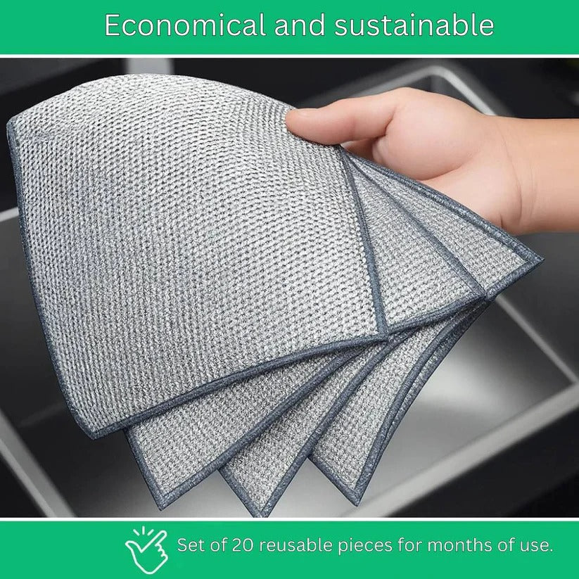 Stainless Steel Reusable Cleaning Cloths for Scratch-Free Surface Scrubbing