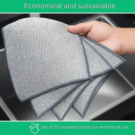 Stainless Steel Reusable Cleaning Cloths for Scratch-Free Surface Scrubbing