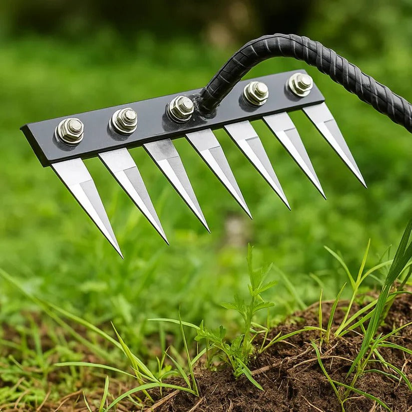 Steel Garden Rake for Weed Removal and Soil Maintenance
